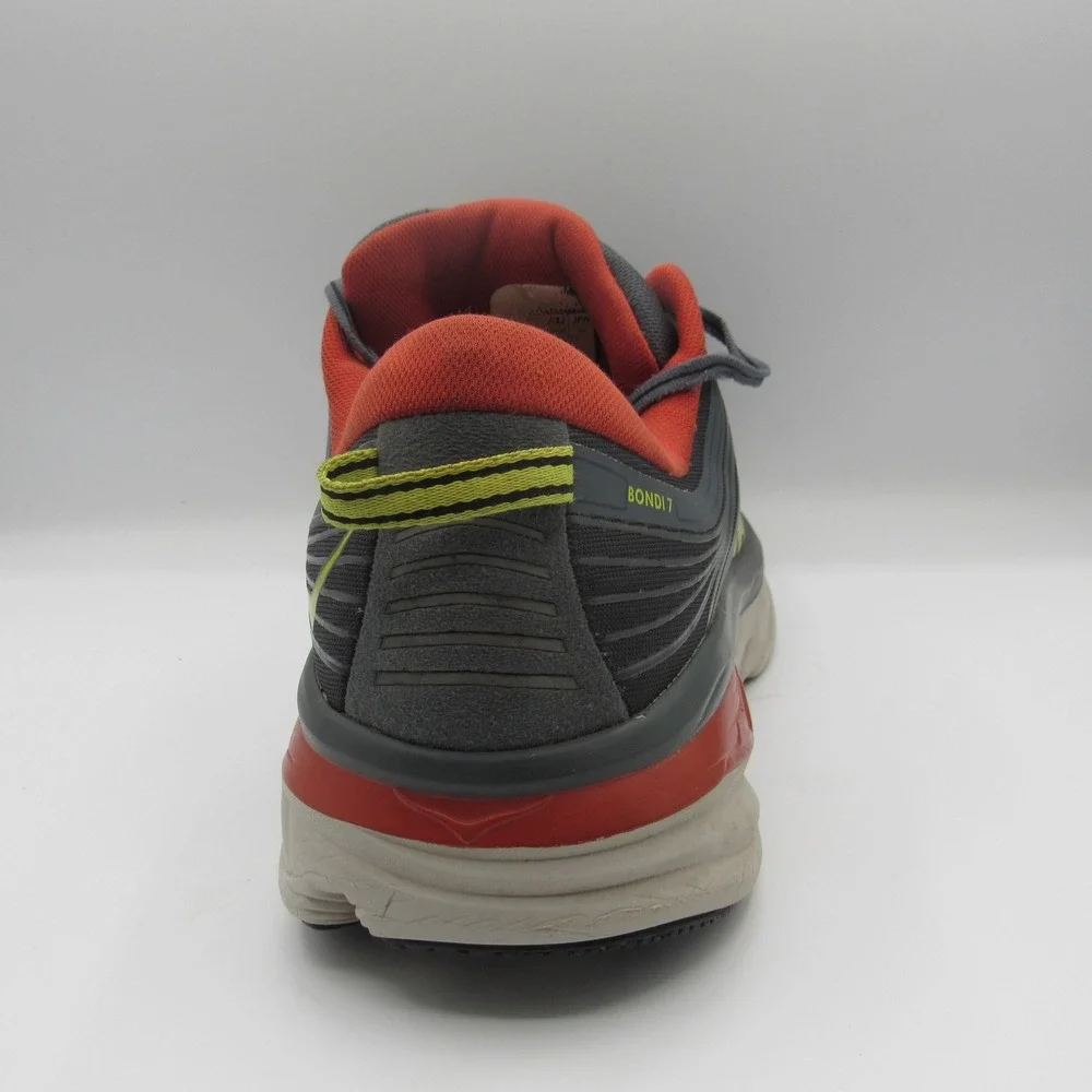 Hoka Bondi 7 Running Shoes Mens 14 Wide Grey Orange Good Cushion Road Sneakers